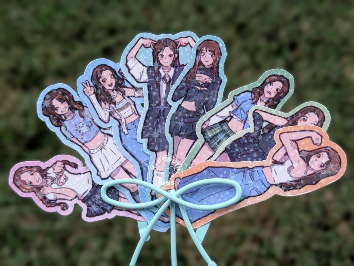 TripleS fan art stickers - holographic vinyl