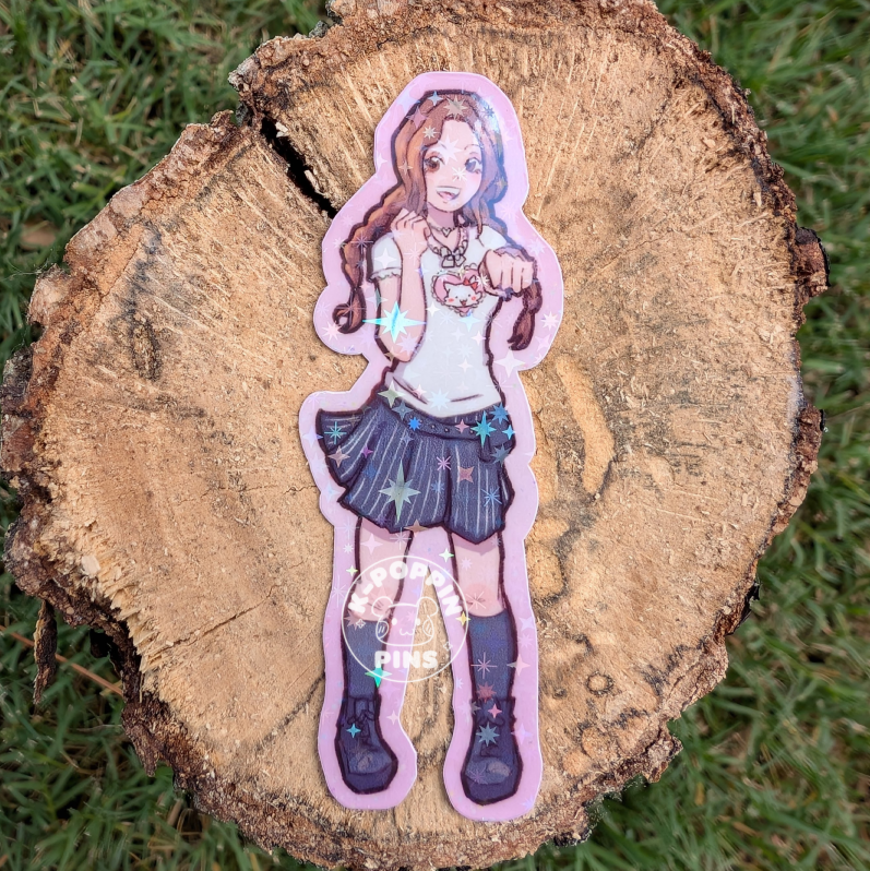 TripleS fan art stickers - holographic vinyl