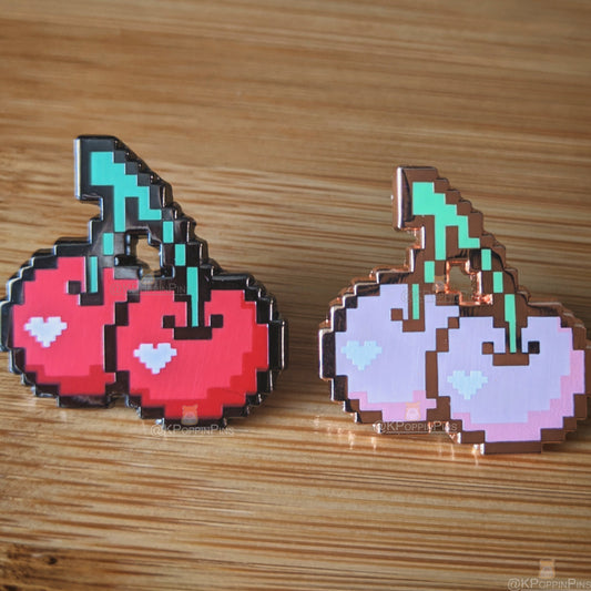 Pixel Cherries Enamel Pin