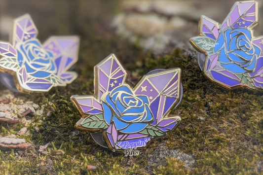 Blue Rose Enamel Pin